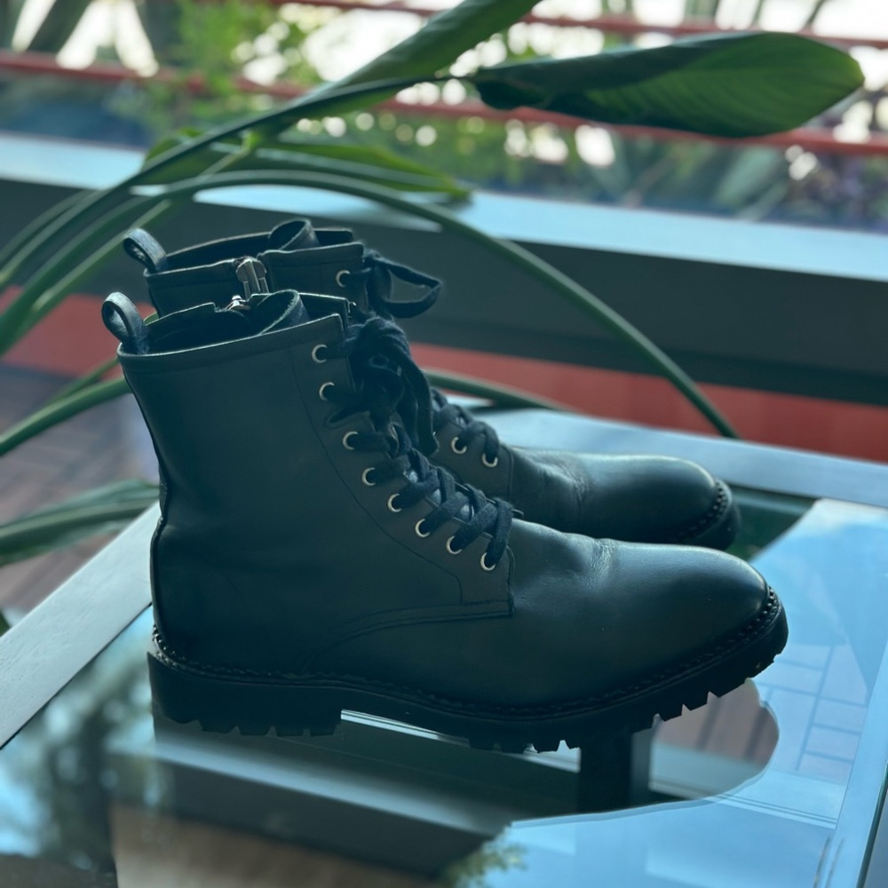 All Saints Black Combat Boots Sleek Design